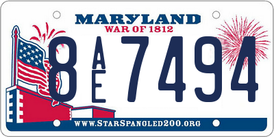 MD license plate 8AE7494