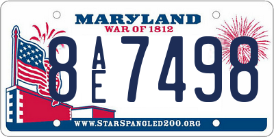 MD license plate 8AE7498
