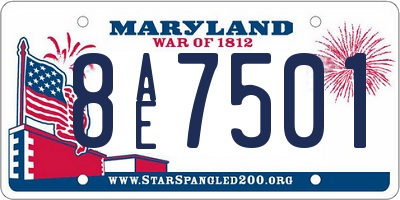 MD license plate 8AE7501