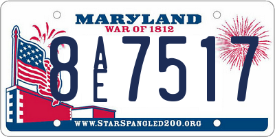 MD license plate 8AE7517
