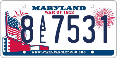MD license plate 8AE7531