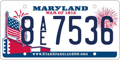 MD license plate 8AE7536