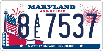 MD license plate 8AE7537