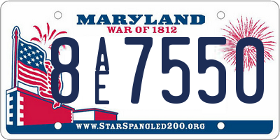 MD license plate 8AE7550