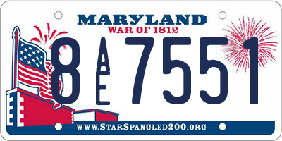 MD license plate 8AE7551