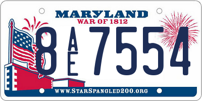 MD license plate 8AE7554