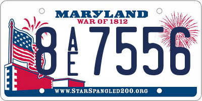 MD license plate 8AE7556