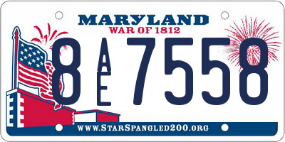 MD license plate 8AE7558