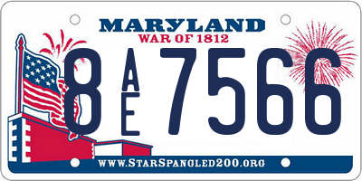 MD license plate 8AE7566