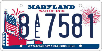 MD license plate 8AE7581