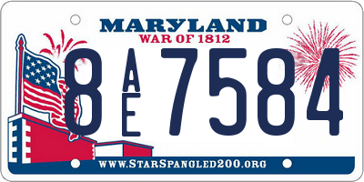 MD license plate 8AE7584
