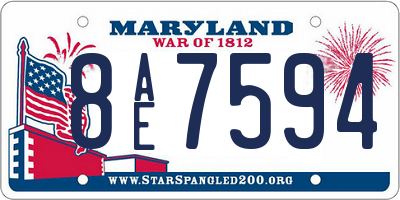 MD license plate 8AE7594