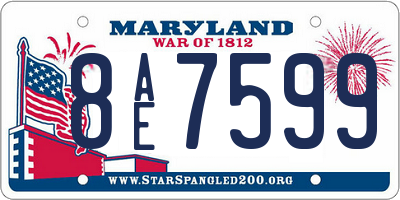 MD license plate 8AE7599