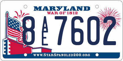 MD license plate 8AE7602
