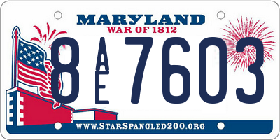 MD license plate 8AE7603