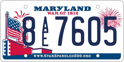 MD license plate 8AE7605