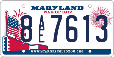 MD license plate 8AE7613