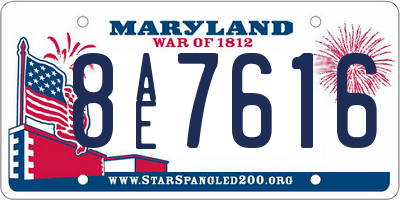 MD license plate 8AE7616