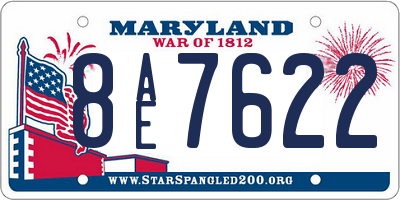 MD license plate 8AE7622