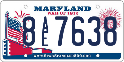 MD license plate 8AE7638