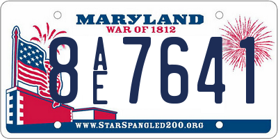 MD license plate 8AE7641