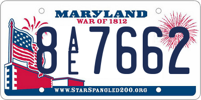 MD license plate 8AE7662
