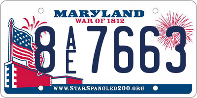 MD license plate 8AE7663