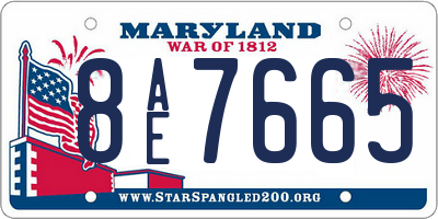 MD license plate 8AE7665