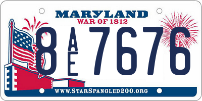 MD license plate 8AE7676