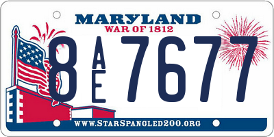 MD license plate 8AE7677