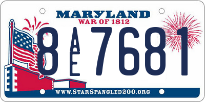 MD license plate 8AE7681