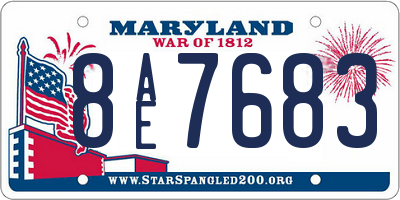 MD license plate 8AE7683
