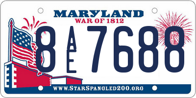 MD license plate 8AE7688