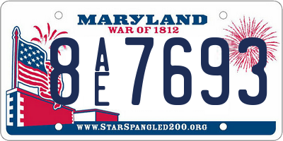 MD license plate 8AE7693