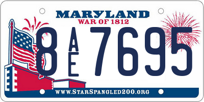 MD license plate 8AE7695