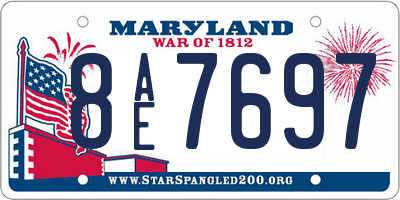 MD license plate 8AE7697