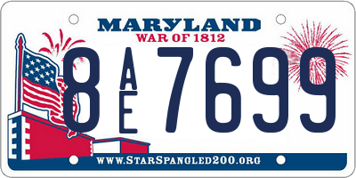 MD license plate 8AE7699