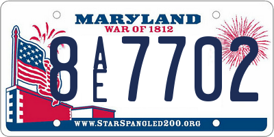 MD license plate 8AE7702