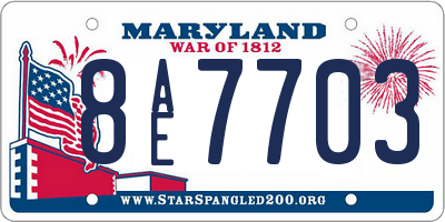 MD license plate 8AE7703