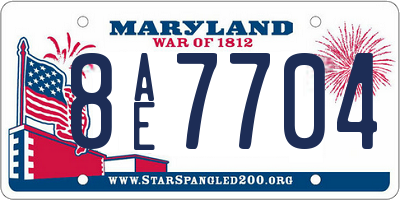 MD license plate 8AE7704