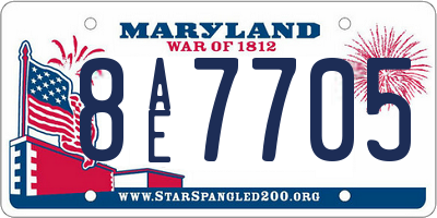 MD license plate 8AE7705