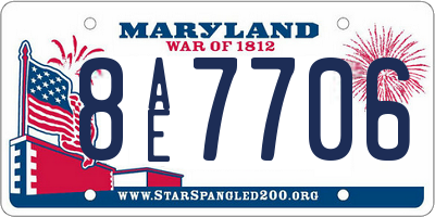 MD license plate 8AE7706