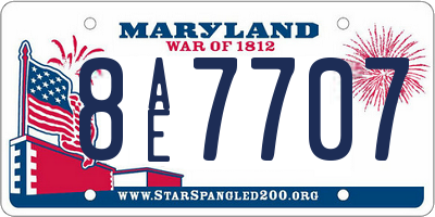 MD license plate 8AE7707