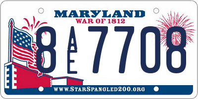 MD license plate 8AE7708