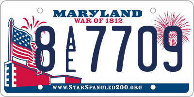 MD license plate 8AE7709