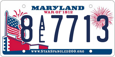 MD license plate 8AE7713