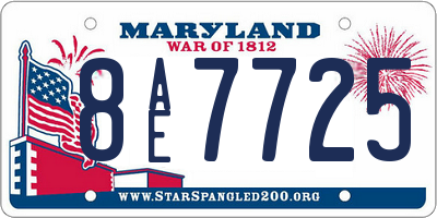 MD license plate 8AE7725