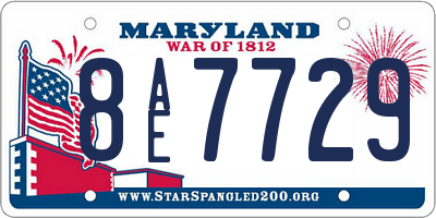 MD license plate 8AE7729