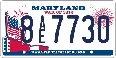 MD license plate 8AE7730