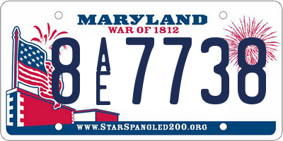 MD license plate 8AE7738